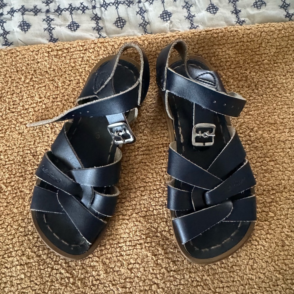 Kids Navy Blue Salt Water Sandals
